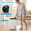 The 4000 Sq.Ft 80 Pint Dehumidifier features a top handle and 4 universal wheels for easy mobility in any room.