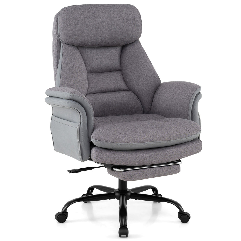400 LBS Ergonomic Big and Tall Office Chair with Faux Leather-Gray - Gallery View 1 of 1