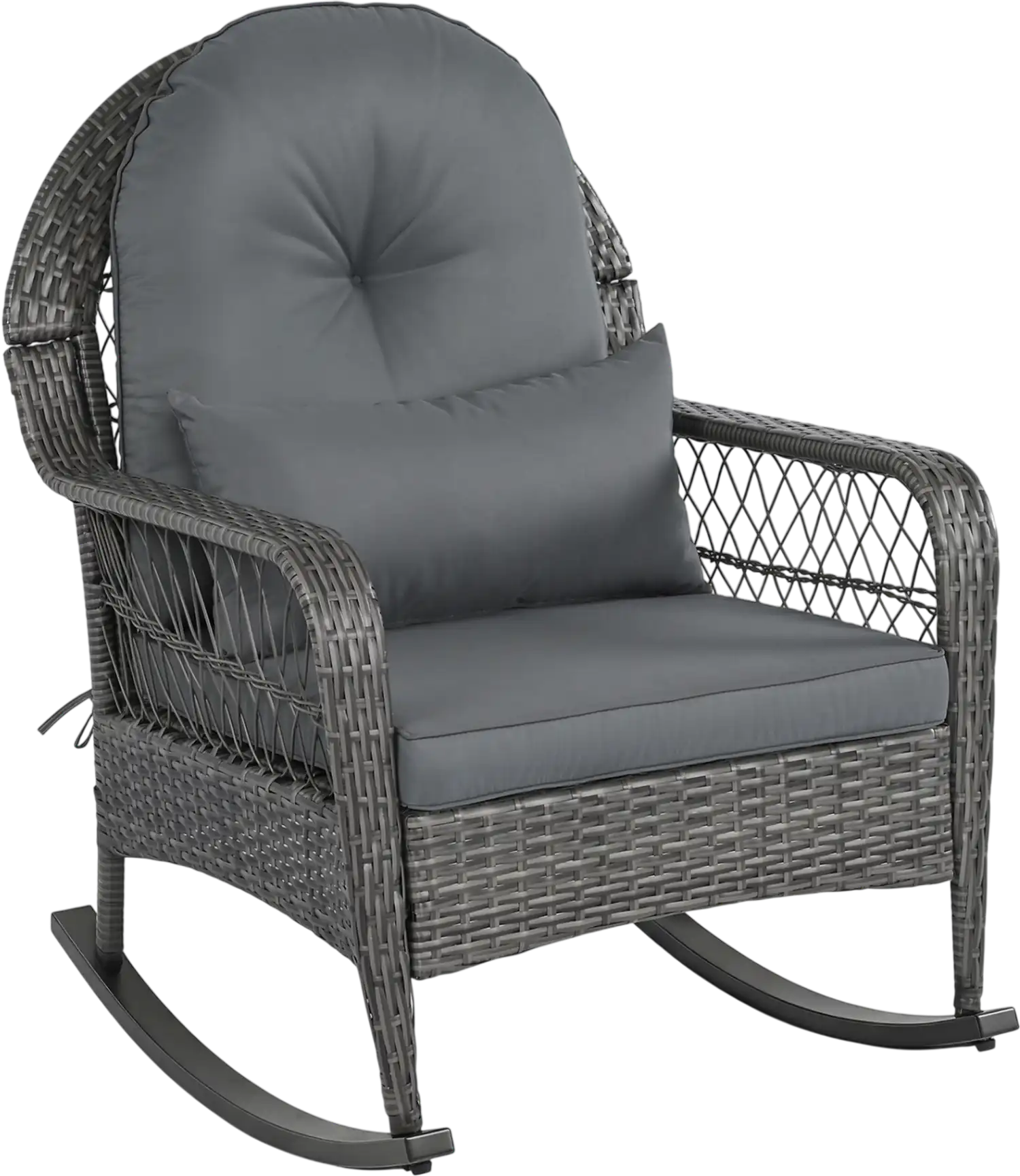 Costway 400 lbs Patio Rattan Rocking Chair w/ Cushions 25804820 New