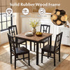 Black dining chair set of 2 features a sturdy rubber wood frame and ergonomic backrest, perfect for dining rooms.