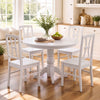 400 lbs Capacity Dining Chair Set of 4 with Cross Backrest and Rubber Wood Frame-White - Gallery View 1 of 8