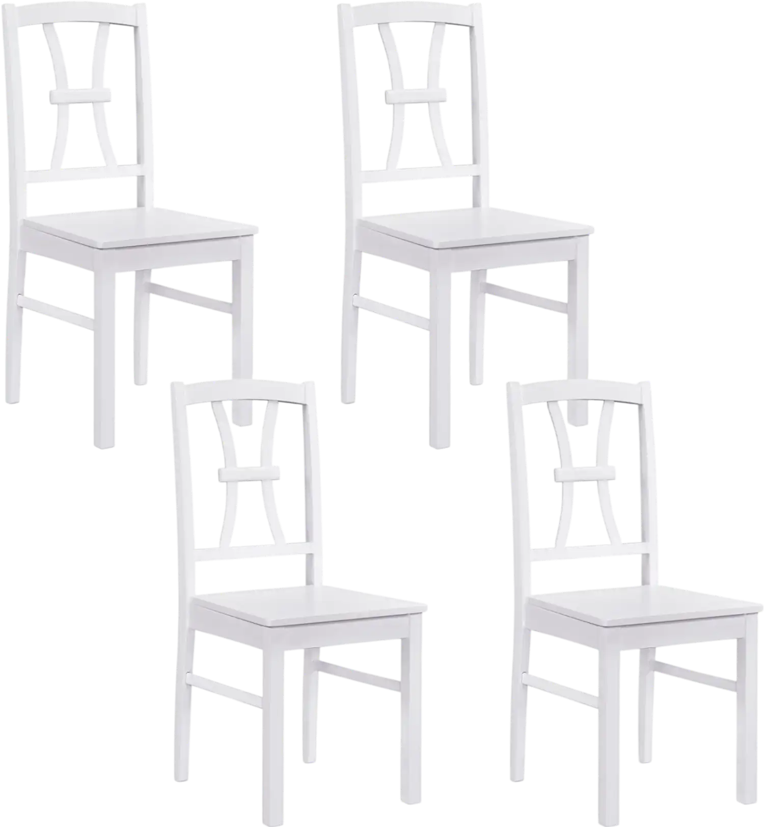 Costway Dining Chair Set of 4 Cross Back Rubber Wood 400 lbs Capacity 10501341 New