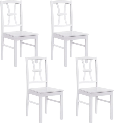 Costway Dining Chair Set of 4 Cross Back Rubber Wood 400 lbs Capacity 10501341 New