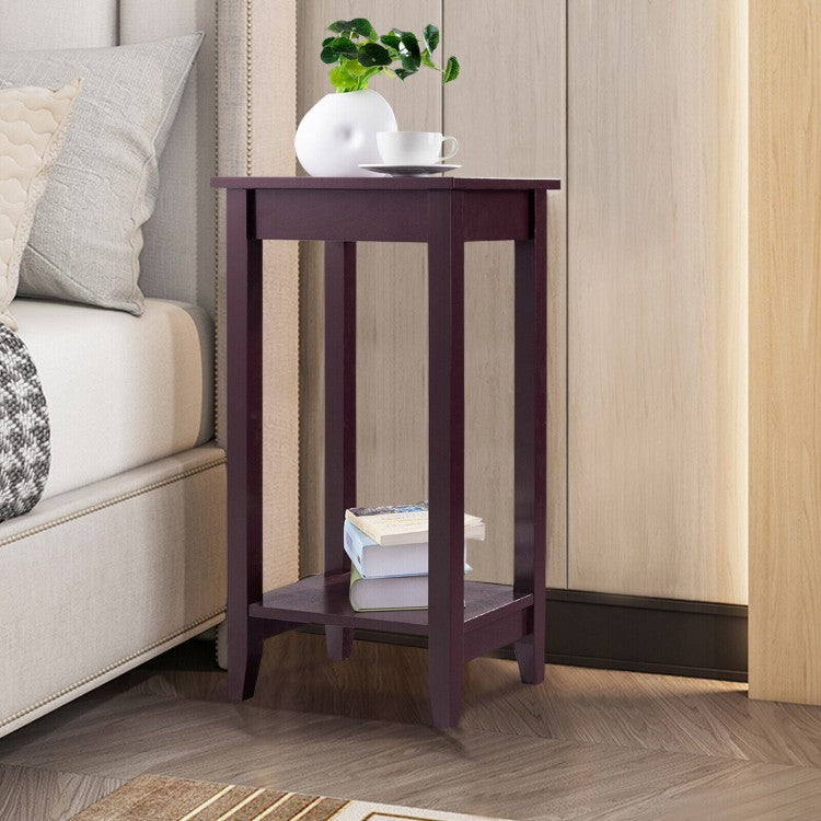 Tall Wooden Sofa End Table Side Table - Gallery View 1 of 8