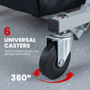Universal caster wheel of the 40" 2-in-1 mechanic creeper and Z-seat for smooth movement across garage floors.