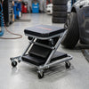 Mechanic creeper and Z-seat with 6 swivel casters, waterproof faux leather, and 1.5-inch thick padding for comfort.