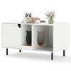 40-inch white cat litter box enclosure with hidden compartment, scratching board, and large countertop for decor.