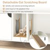 Detachable scratching board for the 40-inch white cat litter box enclosure, designed to reduce litter tracking and easy.