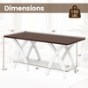 40-inch farmhouse wooden coffee table with a walnut finish, featuring a 2-tier design and X-shaped support for living.