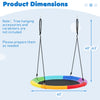 Colorful 40-inch flying saucer tree swing made of durable 600D oxford fabric, adjustable for outdoor play and relaxation.