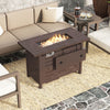 40 Inch Outdoor Propane Fire Pit Rectangle Gas Fire Table with Lava Rocks-Brown - Gallery View 1 of 10