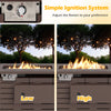 Adjustable flames on the 40-inch outdoor propane fire pit, showcasing low and high settings for customizable warmth.