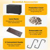 Removable lid for 40-inch outdoor propane fire pit, brown, with lava rocks for enhanced heat distribution and.
