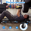 40-inch padded mechanic cart with adjustable backrest and 360-degree swivel casters for easy mobility under vehicles.