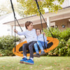 40 Inches Saucer Tree Swing Round with Adjustable Ropes and Carabiners-Yellow - Gallery View 1 of 9