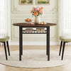40” Round Kitchen Table with Storage Shelf and Metal Frame for 4 People-Rustic Brown - Gallery View 1 of 5
