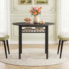 40” Round Kitchen Table with Storage Shelf and Metal Frame for 4 People-Gray - Gallery View 1 of 5