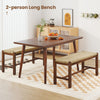 40-inch long wood bench with solid rubber wood frame and hand-woven seagrass seat, perfect for dining or entryways.