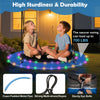 40-inch blue saucer swing with colorful lights, supporting up to 660 lbs, ideal for kids and adults' outdoor fun.