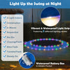 40-inch blue saucer tree swing with colorful LED lights and 8 lighting modes for kids and adults, supports up to 660lbs.