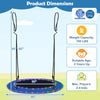 40-inch round saucer tree swing with colorful lights, adjustable ropes, and sturdy construction for kids and adults.