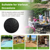 Round 40LBS outdoor umbrella base with flower patterns, made of durable resin, suitable for patio and garden use.
