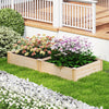 Natural fir wood raised garden bed, 40" x 40", ideal for flowers and vegetables, placed in a lush outdoor setting.