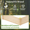 40" x 40" outdoor wood raised garden bed with reinforced corners, made of natural fir wood for growing plants in.