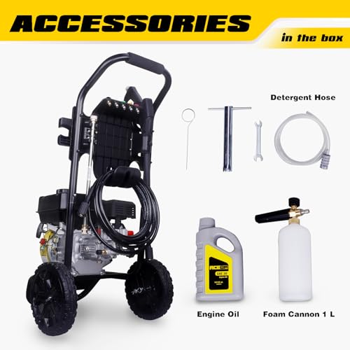 Aceup Energy 3400 PSI Gas Pressure Washer 2.6 GPM 212cc High Pressure Power Washer for Garden, Cars, Wall