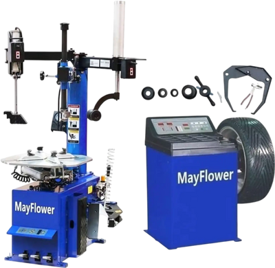 Mayflower Tools 988 + 680 1.5 HP Tire Changer with Double Assist Arms and Wheel Balancer Combo New