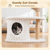 Cozy cat condo with plush cushion and real wood branches, perfect for climbing, lounging, and resting indoors.