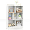 7-section freestanding bookshelf in white for kids, featuring ample storage for toys and books, ideal for nurseries and.