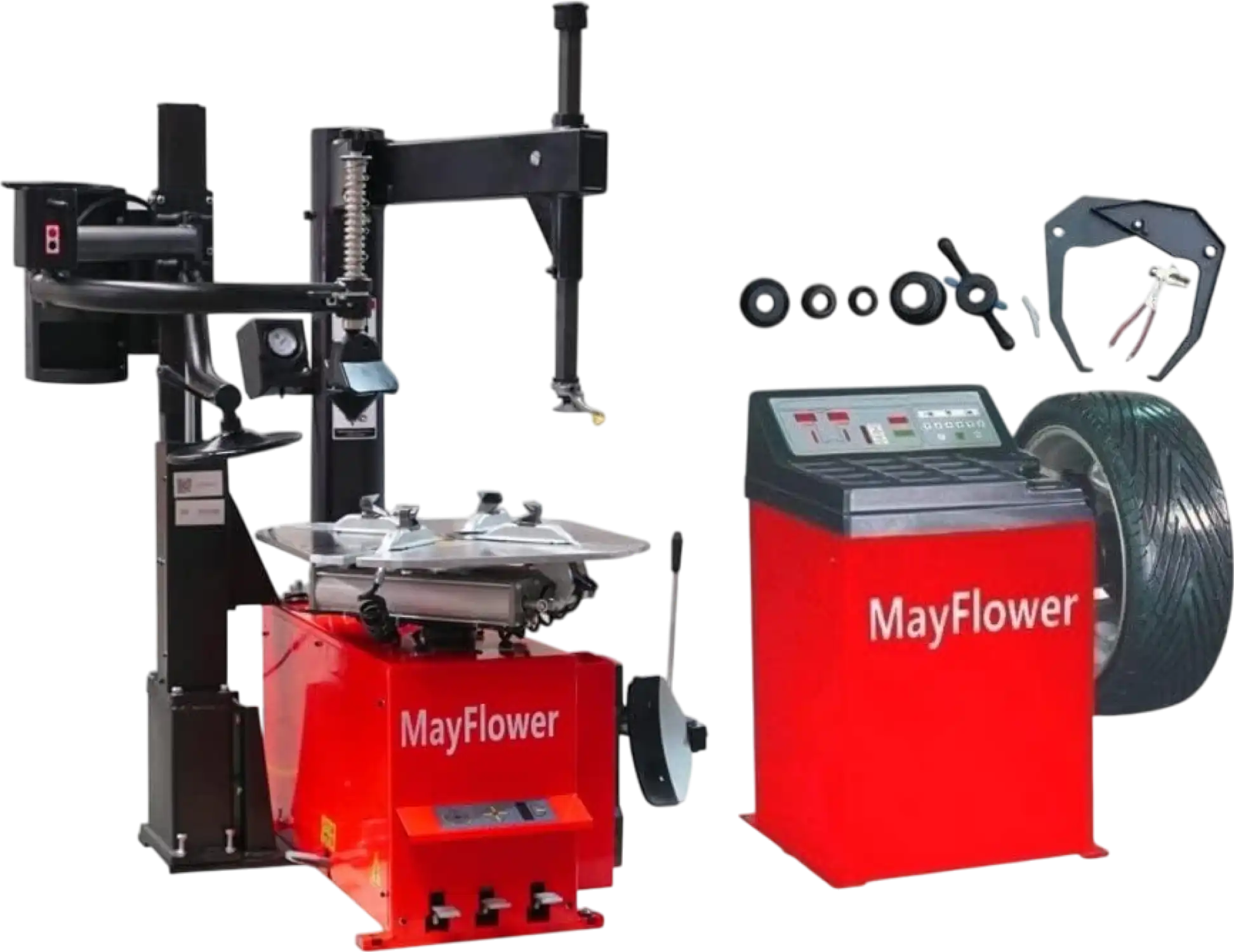 Mayflower Tools 980 + 800 1.5 HP Tire Changer and Wheel Balancer Combo with 300 Assist Arm New