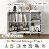 42-inch white sideboard buffet cabinet with adjustable shelves and 2-door cabinet, perfect for kitchen and living room.