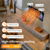 42-inch ultra-thin electric fireplace with decorative crystals, remote control, and customizable heating for 400 sq.ft.
