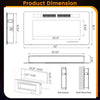 42-inch ultra-thin electric fireplace dimensions with wall-mounted and recessed installation options for versatile use.