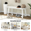 Modern 42-inch entryway bench with rubber wood legs, versatile for dining, bedroom, or hallway use.