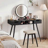 42.5" Mid Century Modern Writing Desk with Metal Leg and Drawers-Black - Gallery View 1 of 10