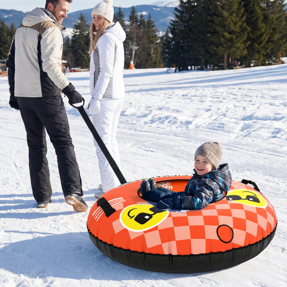 42" Heavy-duty Inflatable Snow Tube with Detachable Tow Strap-Orange - Gallery View 1 of 10