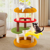 Multi-level 42-inch cat tree in vibrant colors with padded perch, spacious bed, and scratching posts for playful.