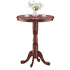 42-inch wooden round pub pedestal side table with chessboard design, perfect for dining rooms or bistros.