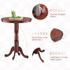 Round 42-inch wooden pub pedestal side table with chessboard design, featuring a sturdy base for stability and elegance.