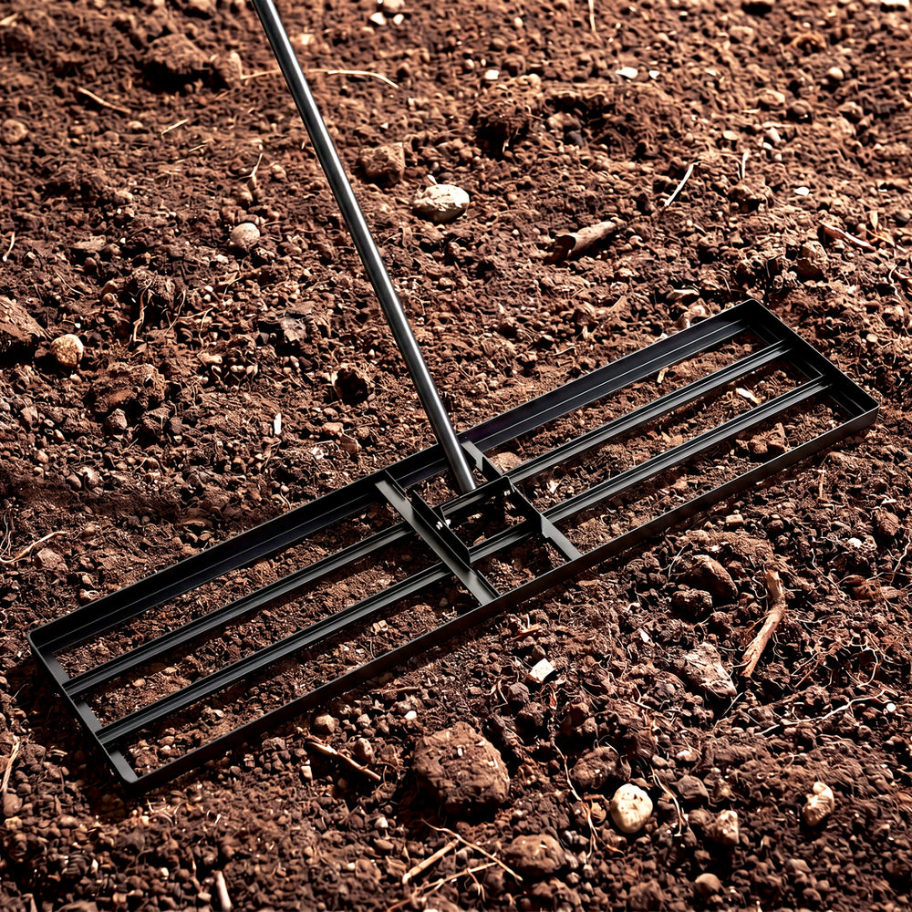 42 x 10 Inch Lawn Leveling Rake with Ergonomic Handle-Black - Gallery View 1 of 9