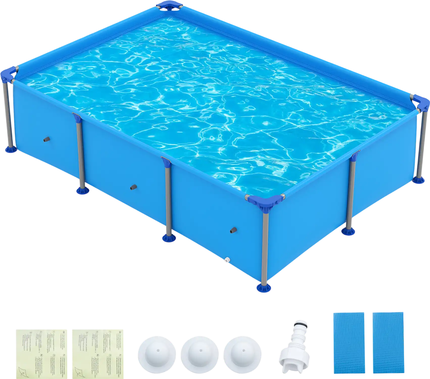 Costway Outdoor Family Metal Frame Swimming Pool 736129854 New