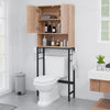 Over The Toilet Storage Cabinet with 2 Doors and Adjustable Shelf-Natural - Gallery View 1 of 10