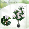 Artificial hydrangea tree with pink flowers, 43.5" tall, featuring dense foliage and a stable cement-filled base for.
