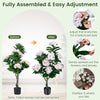 Close-up of the 43.5" artificial hydrangea tree's realistic trunk and dense pink flowers, ideal for home decoration.