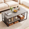 43.5" Coffee Table 2-Tier with Open Storage Shelf-Oak - Gallery View 1 of 11