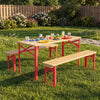 43.5 Inch Folding Kids Picnic Table & Bench Set No Assembly Wooden Toddler Table-Red - Gallery View 1 of 10
