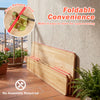 Foldable 43.5-inch kids picnic table set with red accents, featuring easy-release latches for space-saving storage.